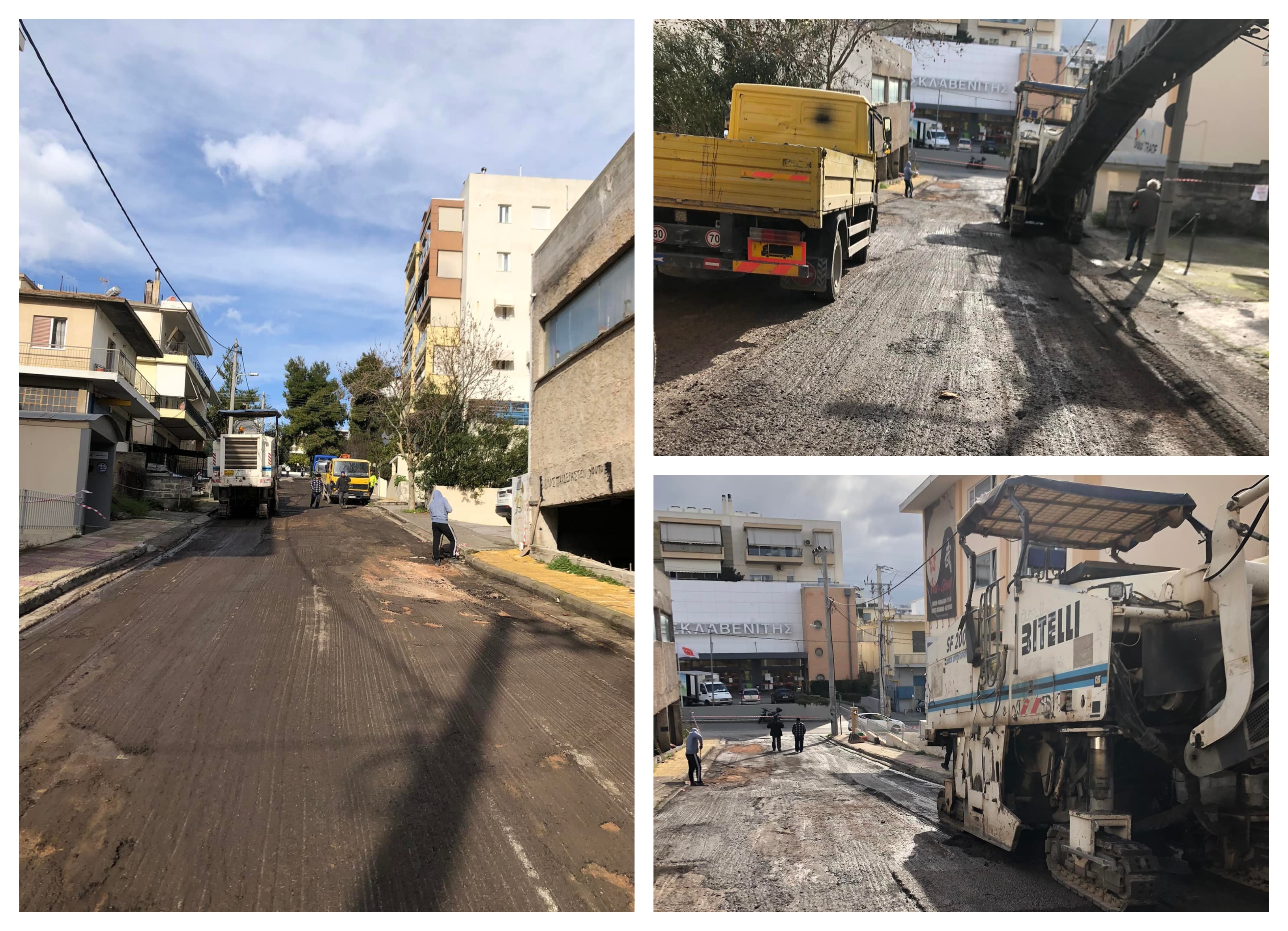 Ασφαλτοστρώσεις και επισκευή πεζοδρομίων στις οδούς Αυξεντίου, Δημοκρίτου και Αισχύλου 