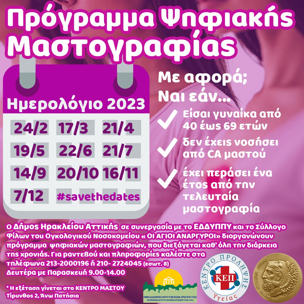 Ψηφιακές μαστογραφίες Δεκεμβρίου