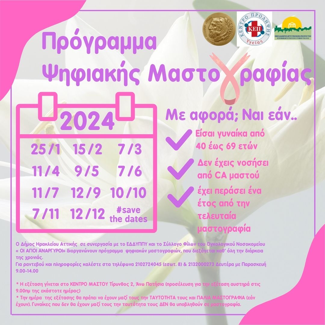 Ψηφιακές μαστογραφίες Ιουλίου